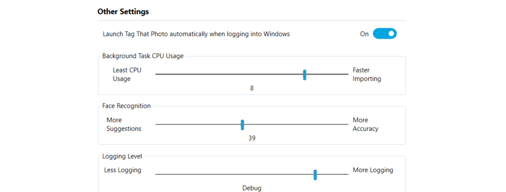 Tag That Photo Metadata Other Settings